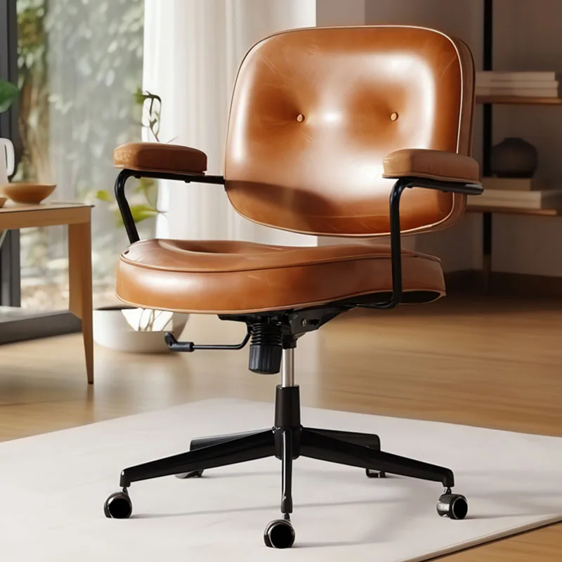 Luxury Leather Office Chair Vanity Modern Student Professional Reading Gaming Chair Relaxing Wheels Sillas De Gamer Furniture