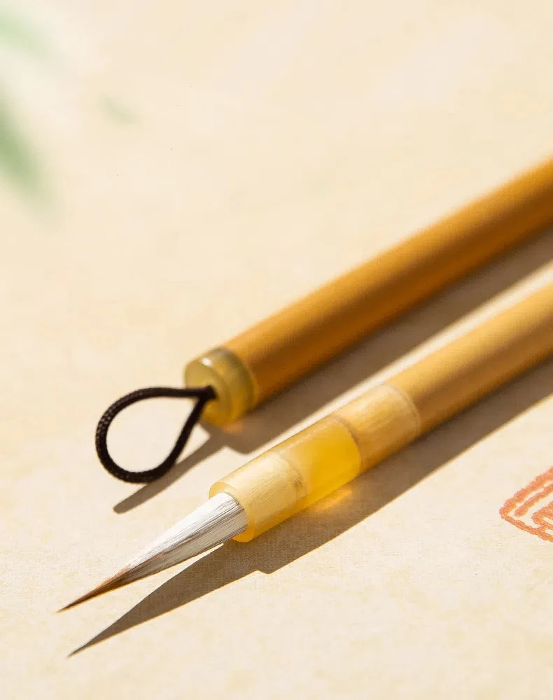 Gemischter Woll-Kalligrafiepinsel, schlanker Goldpinsel, Pinsel für chinesische Malerei, Linienzeichnungspinsel, Schreibpinsel, Anfängerset – Detail 1