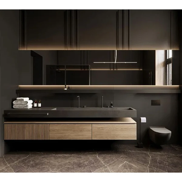 Hotel Bathroom Cabinet Vanity Customized with Mirror 42 Inch Modern waterproof  Cabinet