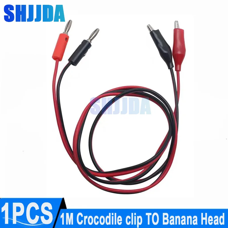 1M Long Double headed Crocodile Clip thread to Banana Head Power test wire connection wire Banana Head to Crocodile Clip