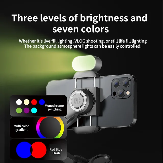 AOCHUAN 3-Axis Handheld Gimbal Stabilizer for Smartphone with Fill Light for iPhone Android Face Tracking Tiktok Vlog Smart XE 5