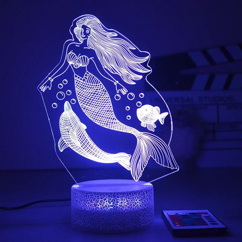 

Disney Mermaid Snow White USB Colorful LED Lamp Color Changing Soft Light Gift Light Dormitory Atmosphere Light for Decoration