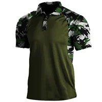 Polo imprimé d'été pour hommes, mode Camouflage Patchwork, manches courtes, hauts de sport de plein air, Fitness, t-shirts respirants 3