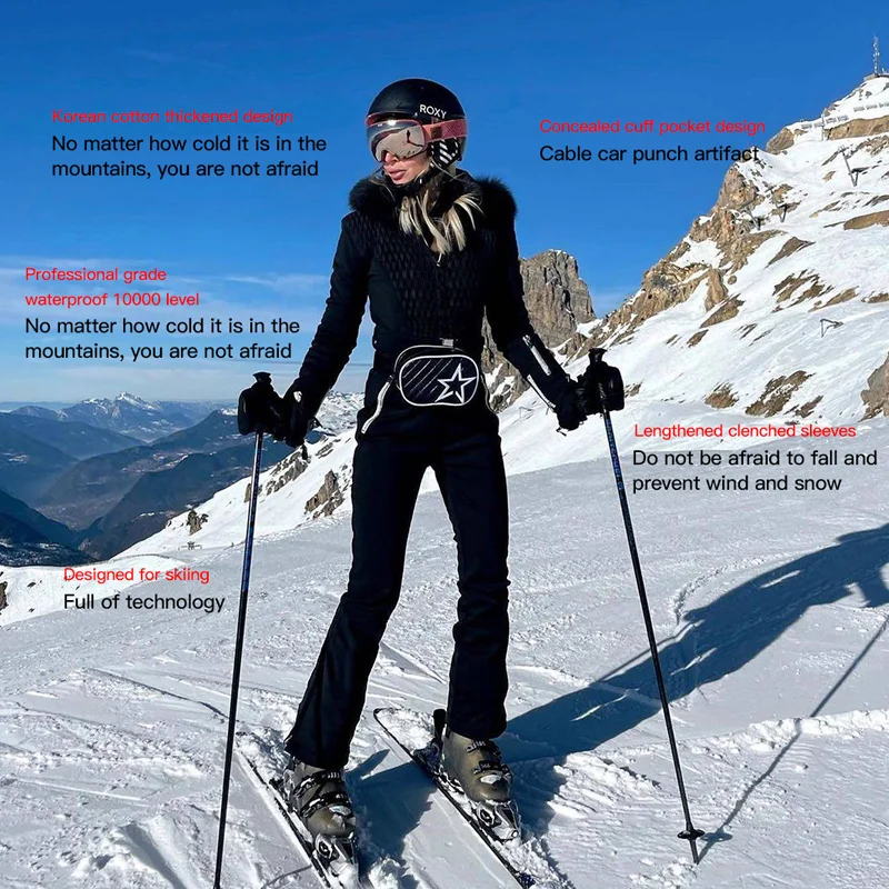 Traje de esquí de una pieza para mujer, monos de nieve, mono de lana de  esquí de montaña, chaqueta de esquí súper cálida, pantalones, traje de  nieve transpirable, Invierno - AliExpress