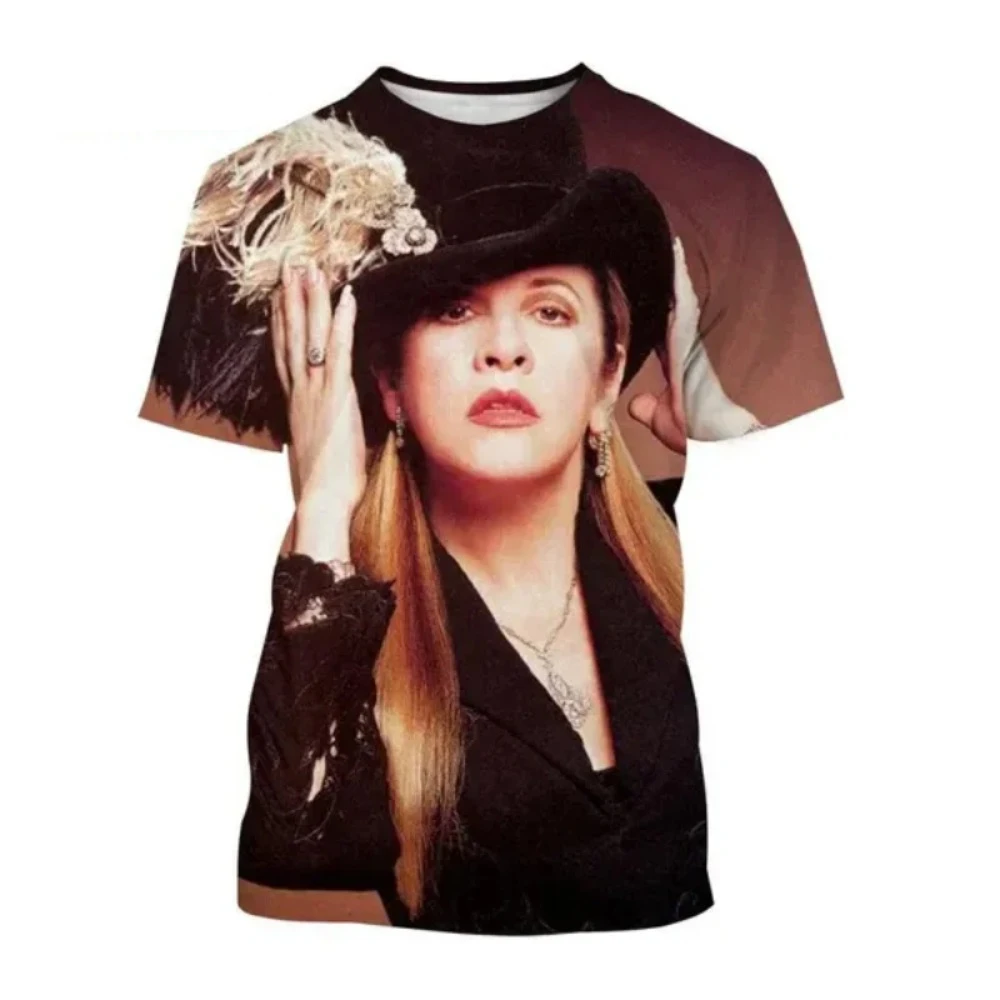 

Fashion Women Clothing New Rock Female Singer Stevie Nicks 3D Print T-shirt Personality Hip Hop Street Unisex Oversized