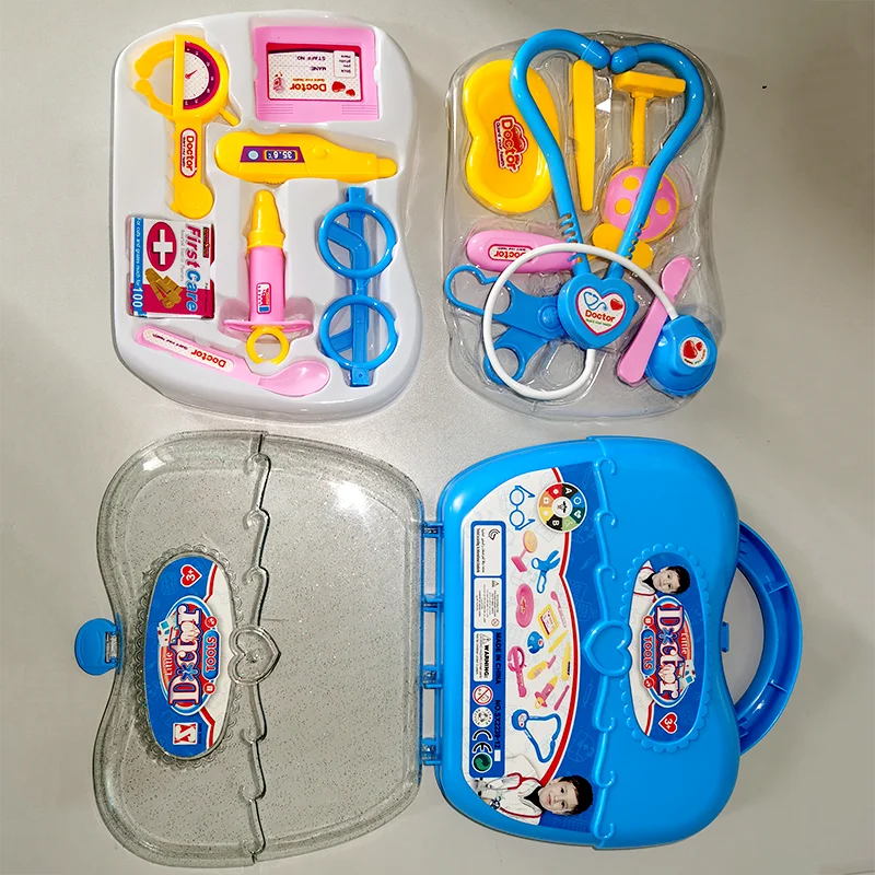 Pretend Play Doctor Set Kids Suitcase Medical Kit Toys Role Play Props Carry Case Stethoscope Educational Toy Girl Boy Present 5