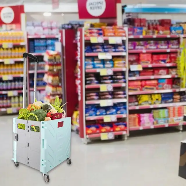 Gördülő Láda Hordozható Bevásárló Közüzemi Bevásárlókosár Utazási Bevásárlás Tároló Iroda Használatához - Image 4