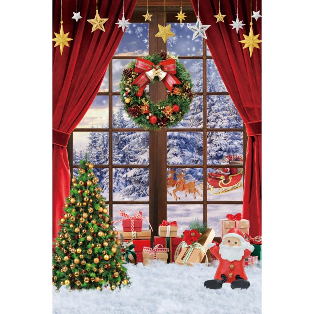 Toile de fond de Noël pour la photographie de portrait de bébé, fond de  studio photo, arbre de Noël d'hiver, père Noël, planche de bois, cheminée,  cadeaux - AliExpress, image size:1000x1000