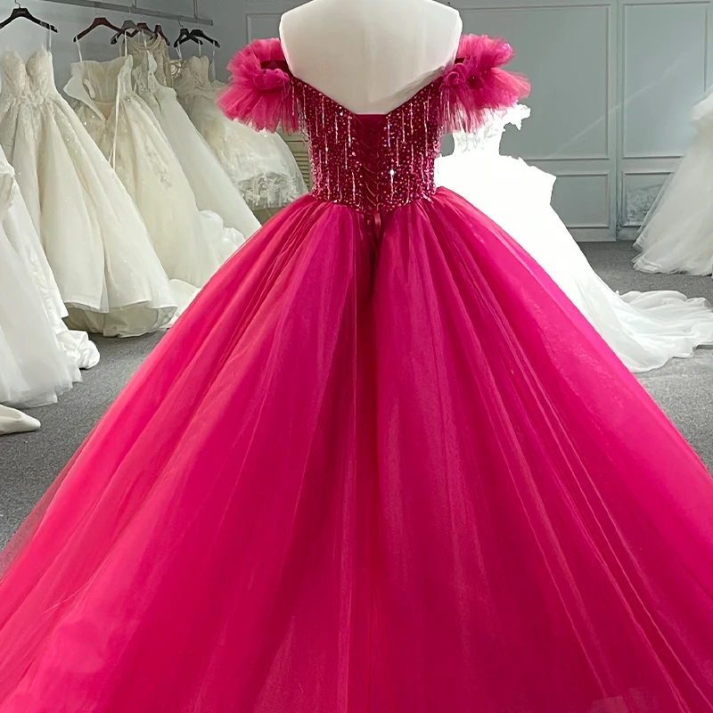 Modern Bridal Dress 2022 Organza Ball Gown Sweetheart Long One-Piece Dress Gown Beading DY9747 Vestidos De Noite 4