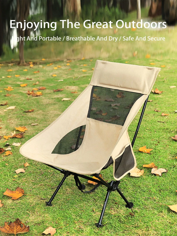 Outdoor Moon Chair with Foot Recliner Rest Portable Camping Ultralight Folding Chairs Backpack Chair for Fishing Picnic Hiking folding chair