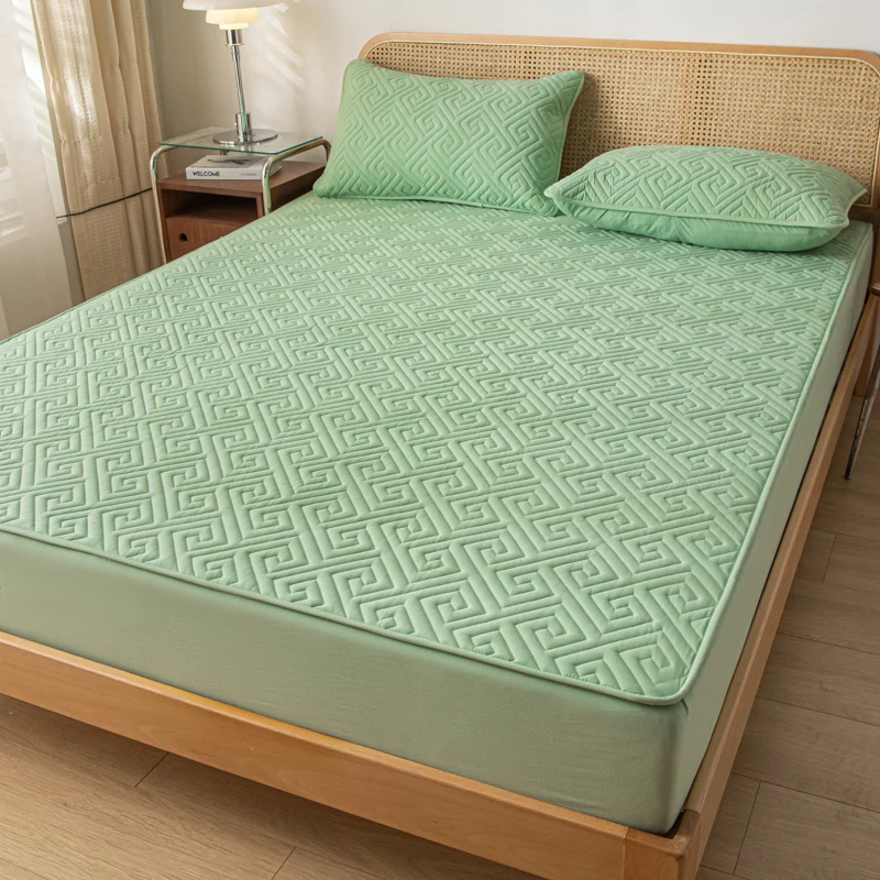 Deluxe Waterproof Lattice Fitted Mattress Protector