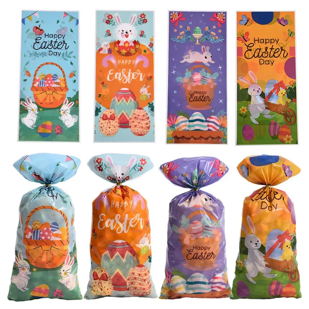 

Easter Themed Cookie Bag 50pcs Easter Bunny Candy Bags Capacity Cartoon Pattern Cute Cookie Wrapping Bag for Party Gifts Party