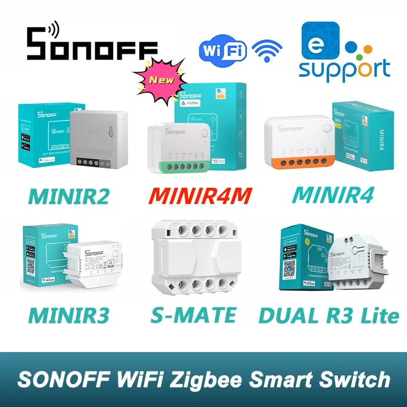 

SONOFF MINIR4M Wifi Smart Switch Matter Compatible Wireless Controller Universal Breaker Via Alexa Google Home Voice Control