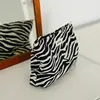 DJDF Black & White Zebra Stripes Women's Cosmetic Bag Polyester Skincare Storage Portable Travel Toiletry Bag Large Capacity 4