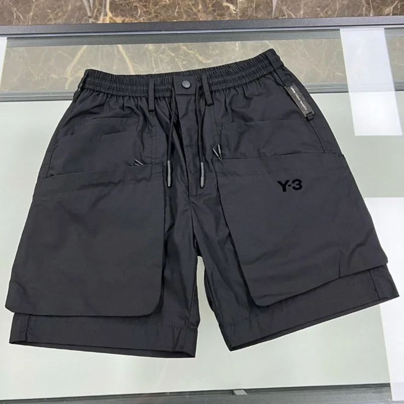 

2023 Summer Y 3 Shorts Men's Streetwear Shorts Korean Style Black Cargo Shorts Breathable Shorts