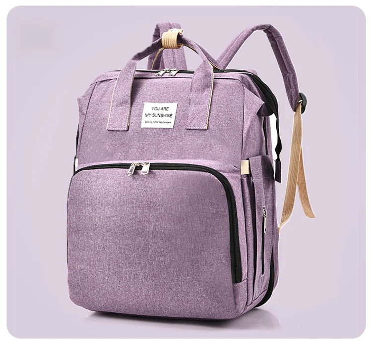 Nova bolsa dobrável multifuncional para mamãe e bebê, bolsa para mamadeira e fraldas, mochila para dormir_voghion.com