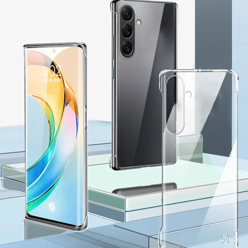 Ultra Thin Clear Frameless Hard Plastic Phone Case - Transparent Back Cover Shell Coque