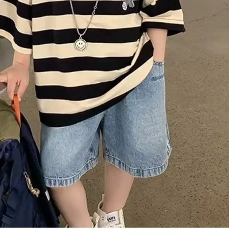 

Boys' Shorts Summer New Network Red Pants Fashionable Baby Capris Fashionable Children's Jeans Middle Pants