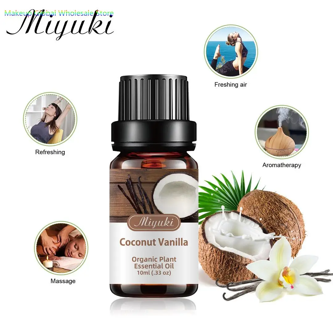 3Pcs Pure And Therapeutic Grade Essential Oils Fragrance Oil Diffuser Coconut Vanilla Organic Plant Essential Oil