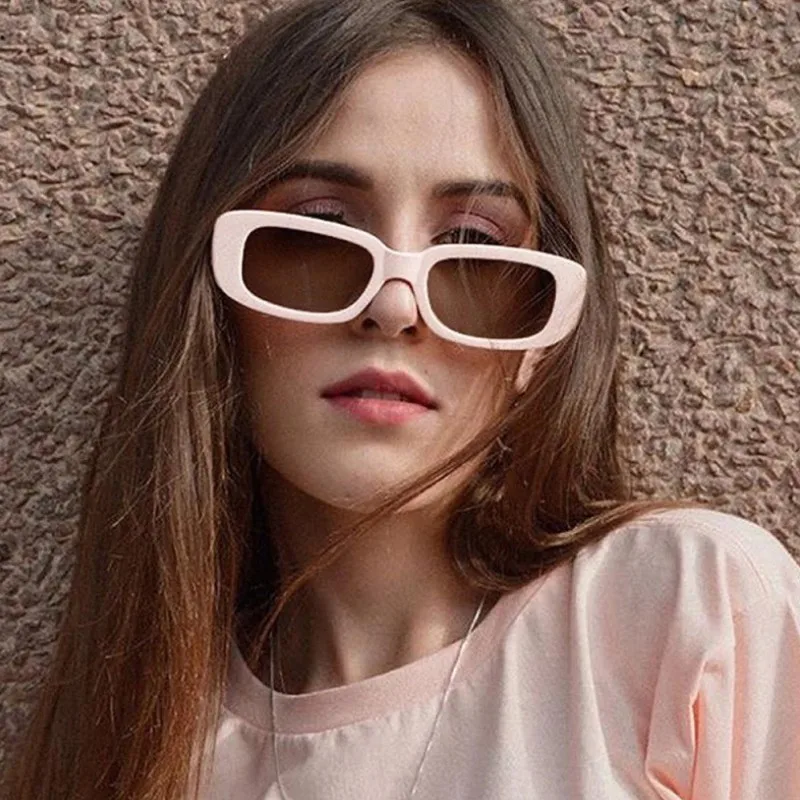 Fashion Women's Small Rectangle Sunglasses Women Oval Vintage Brand Design Square Sun Glasses Female Eyewear Anti-glare_voghion.com