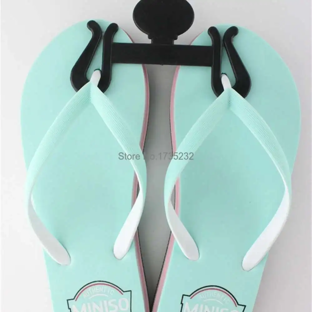 20pcs Shoes Hook Plastic Slippers Hanger Supermarket Herringbone Cotton Padded Shoes Hanging Sandals Holder Sample Hanger
