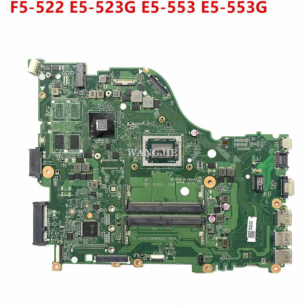 

100% Working For Acer Aspire F5-522 E5-523G E5-553 E5-553G Laptop Motherboard DA0ZABMB6E0 With A10-9600P 2GB-GPU NBGEQ11003