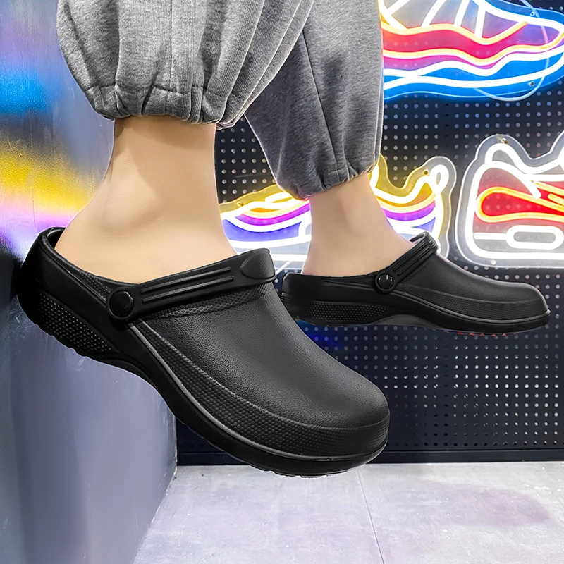 Men Women EVA Chef Shoes Non-slip Waterproof Oil-proof Workers Slippers Outdoor Fishing Size 36-45 2025