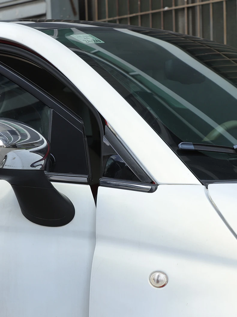 Für Fiat 500 2010-2024 PC Glänzend Schwarze Auto-Fenster-Mittelsäule A-Säule Mittelsäulen-Zierleiste Aufkleber Auto-Zubehör – Detail 7