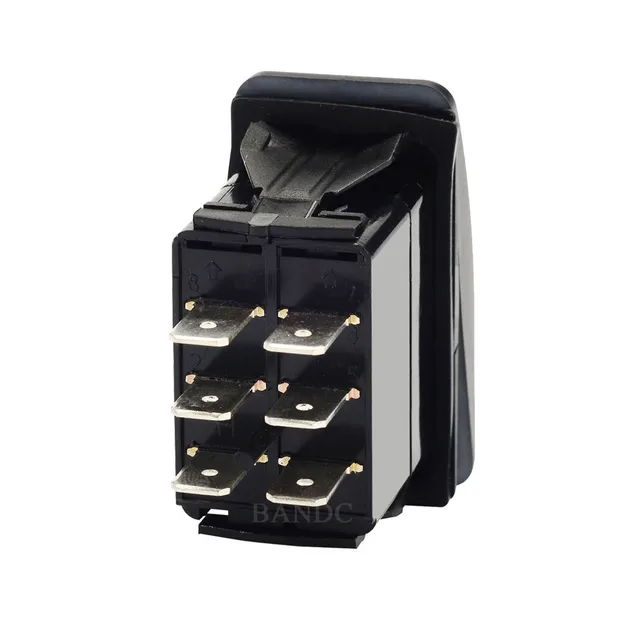 Interruttore A Bilanciere Momentaneo DPDT 12V DC 20A - Per Motori, Paranchi, Con LED Blu - Foto 6