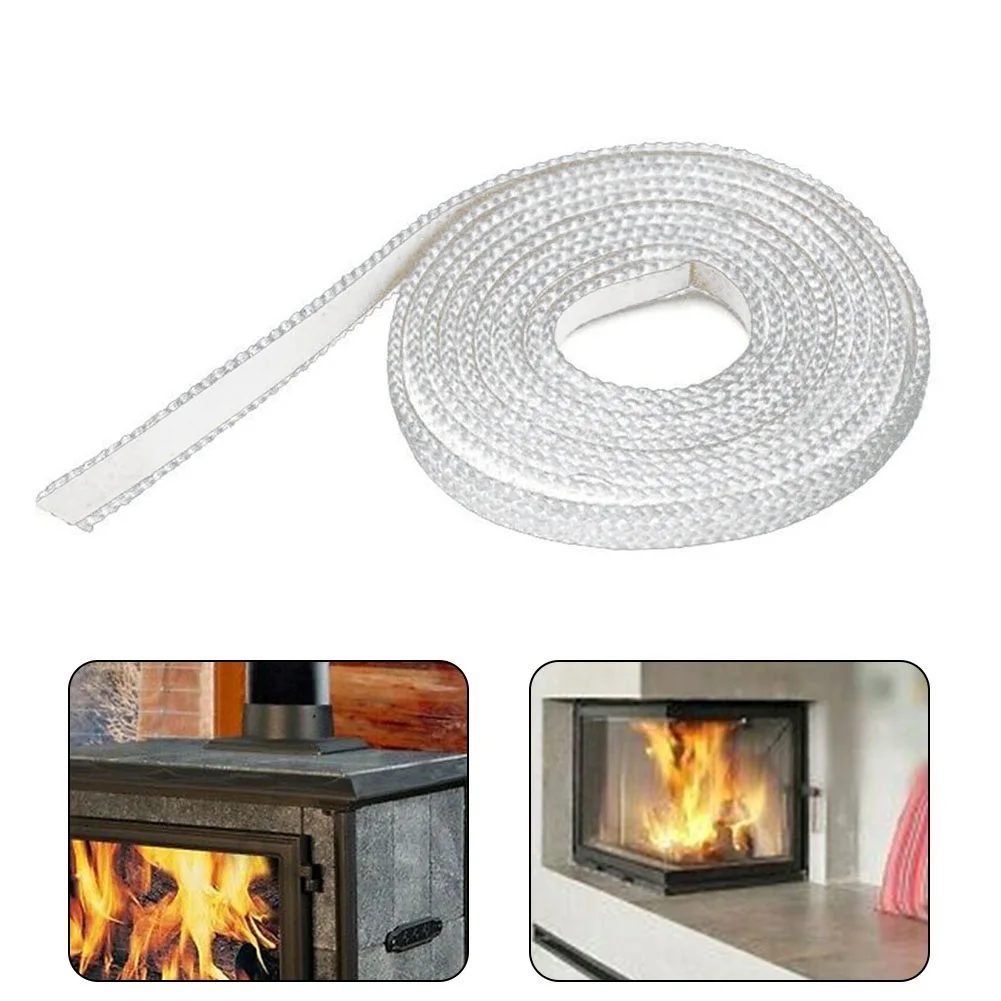 Fiberglass Seal Stove Fire Rope Black Self Adhesive Flat Stove Rope Replacement Fireplace Sealing Cord Wide 3mm*10mm wood burning stove seal,fiberglass rope