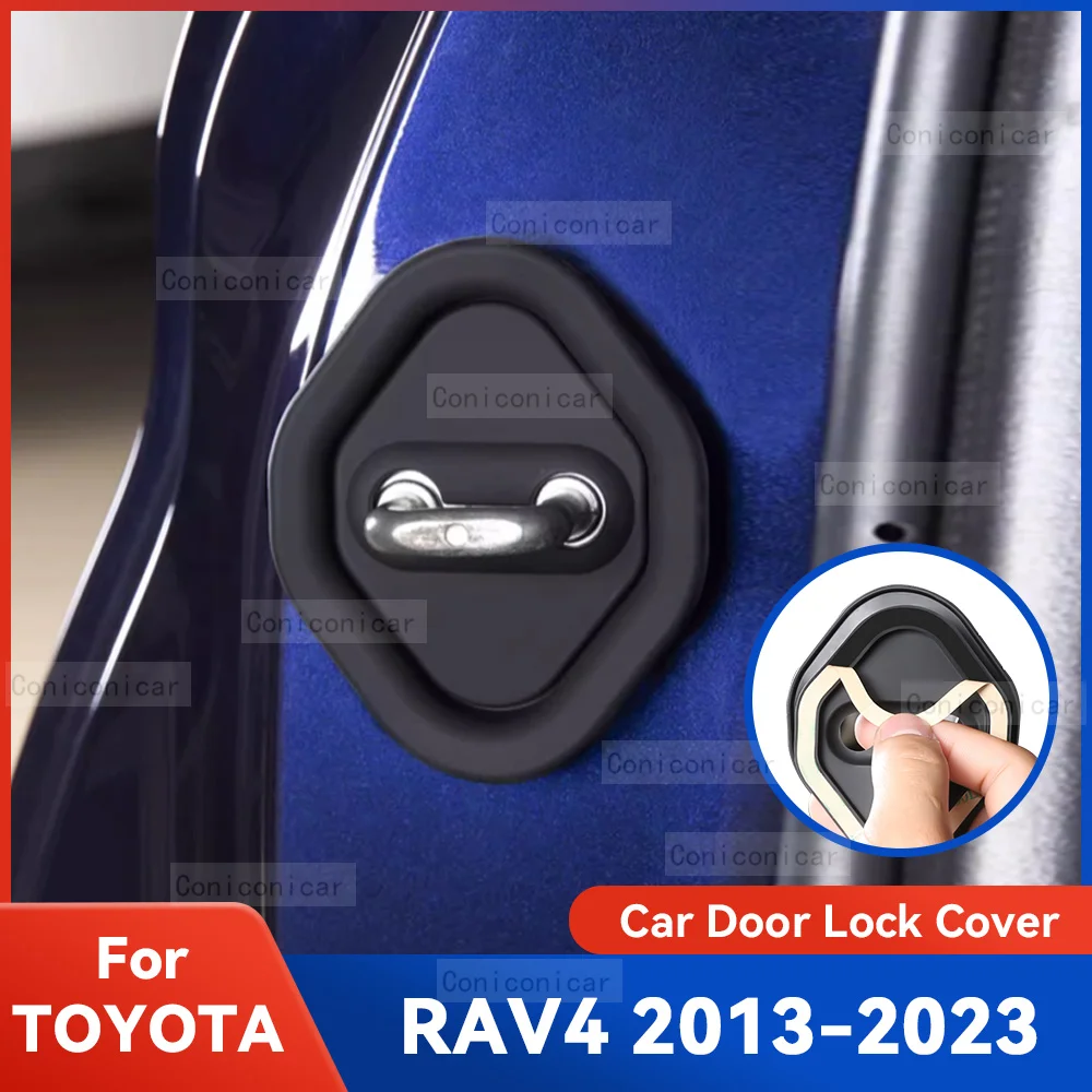 

Auto Car Door Lock Buckle Protect Cover Emblems Case Silicone Decoration For TOYOTA RAV4 2013-2023 Protection Accessories