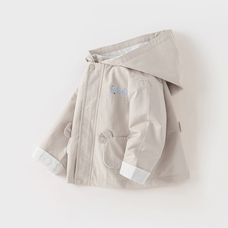 Dave Bella Children Boy's Baby Spring New Fashion Casual Hooded Overcoat Tops Windbreak Outdoors Sports DB1248167