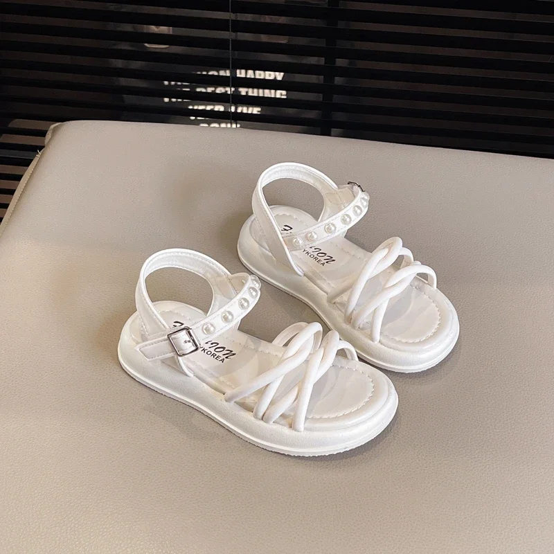 Girls Summer Woven Beach Sandals Kids Roman Shoes