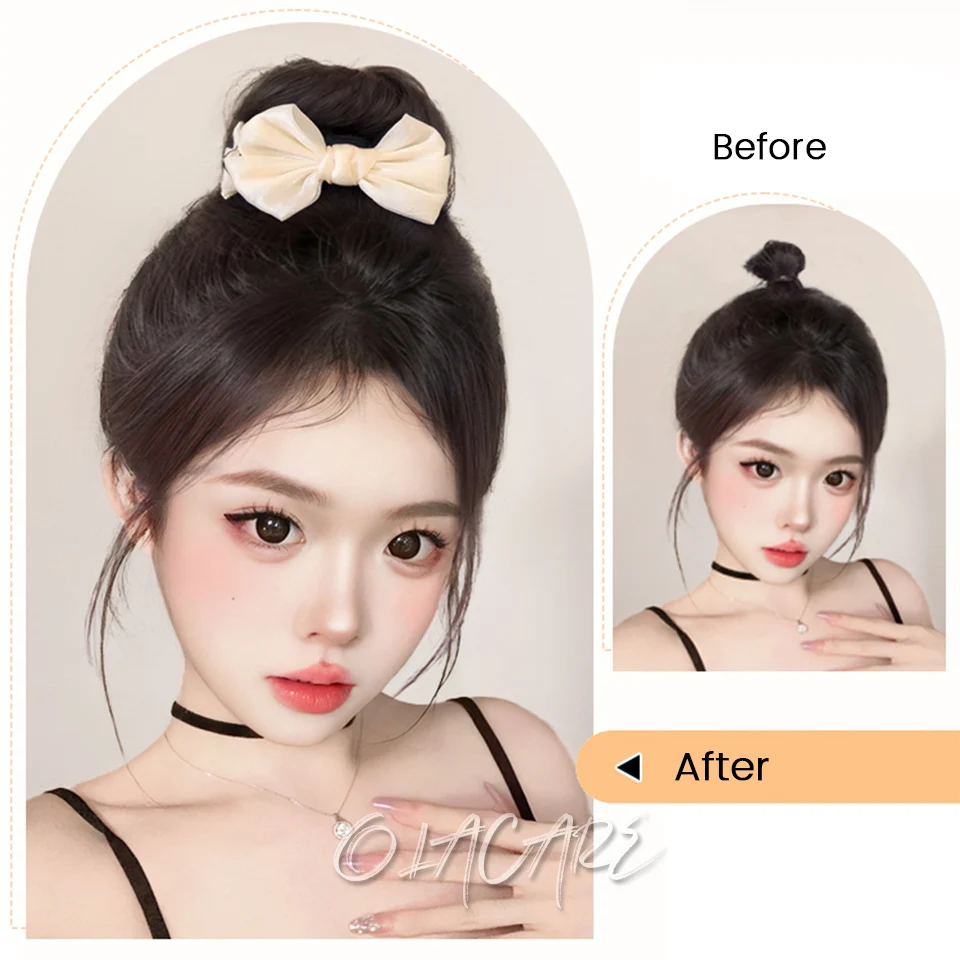 Synthetic Curly Faux Bun Hairpiece for Women