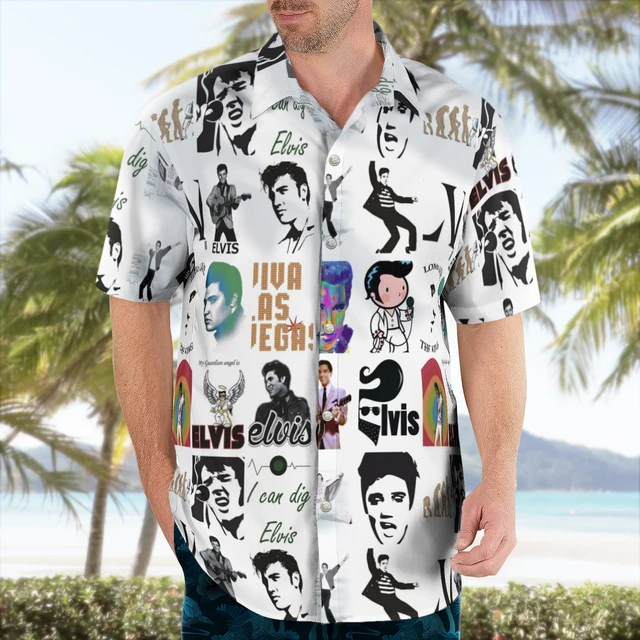 Camisa de Rock para hombre, camisa hawaiana estampada en 3D, manga corta,  para playa, informal, grande, Hip-hop, club nocturno - AliExpress