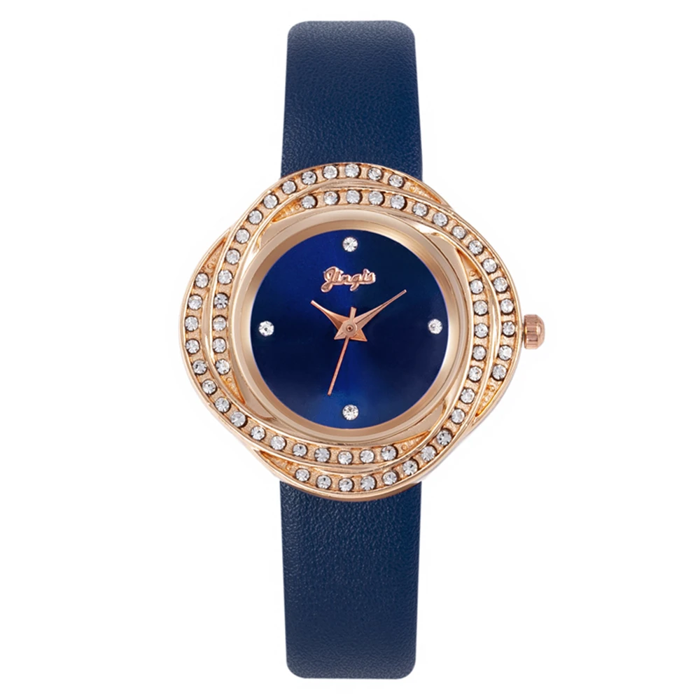 

Elegant Rhinestone Watch for Women Flower Dial Delicate Ladies Watch Female Quartz Clock Ladies Leather Wristwatches Reloj Mujer