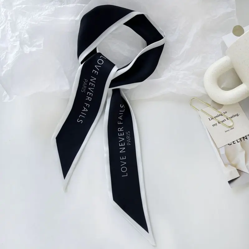1/3 Stück minimal gestalteter Instagram-Haargummi, Tasche, Band, koreanischer englischer bedruckter Schal, dekorativer Schal, Haar-Accessoire – Detail 8