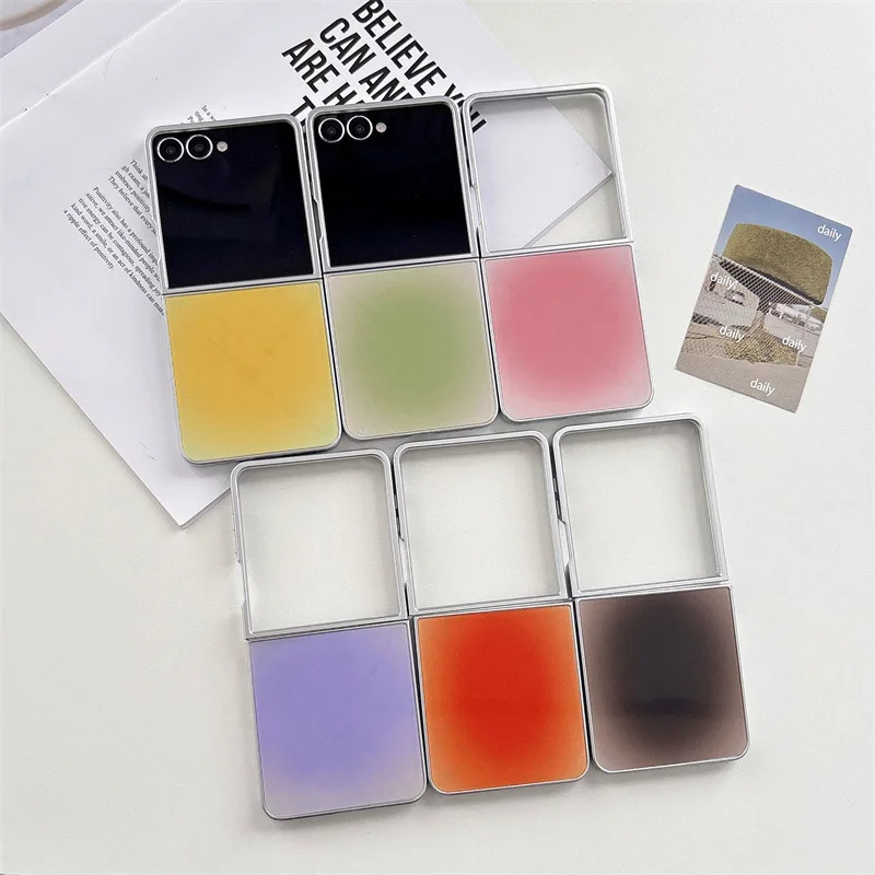 Luxury Gradient Color Silver Edge Plating Shockproof Phone Case