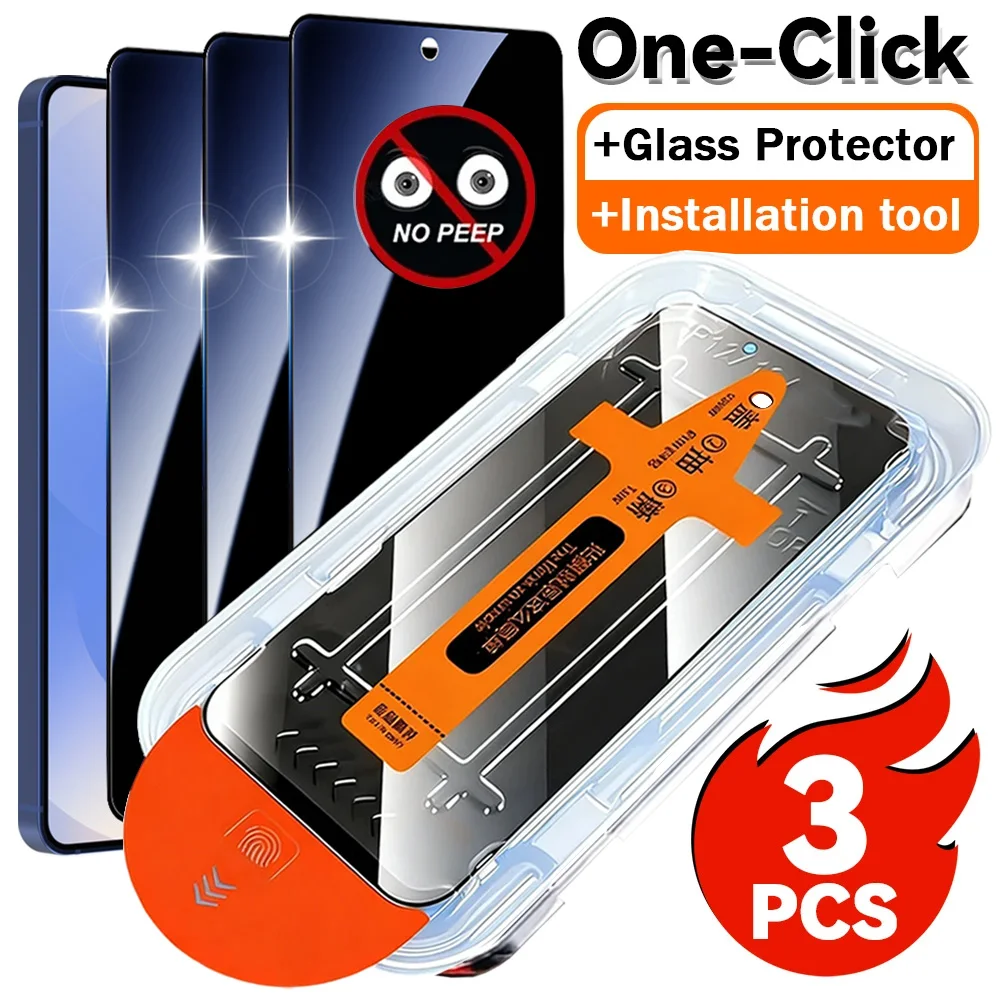 Premium Privacy & HD Clear Screen Protector - Easy Install 9H Tempered Glass Film Kit