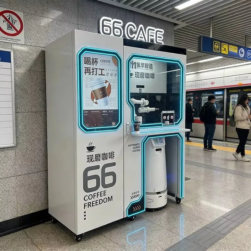 Robot Caffè Intelligente All-in-One con Braccio Meccanico per Preparazione Automatica e Chiosco di Consegna Autonoma Personalizzabile - immagine 6
