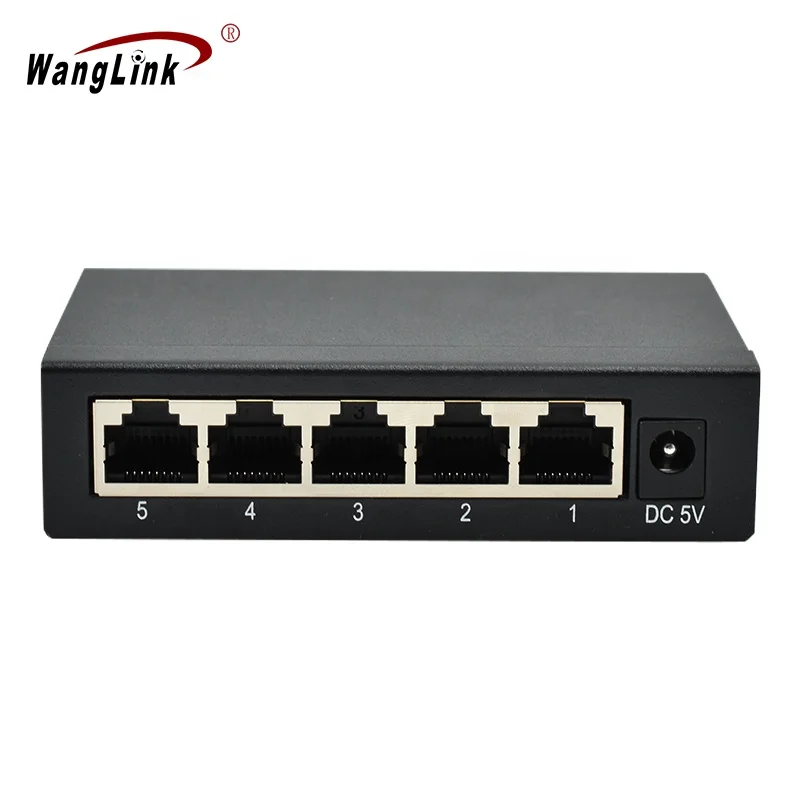 Wanglink Fast Unmanaged 5 Port Ethernet Hub 10/100/1000Mbps Network Switch