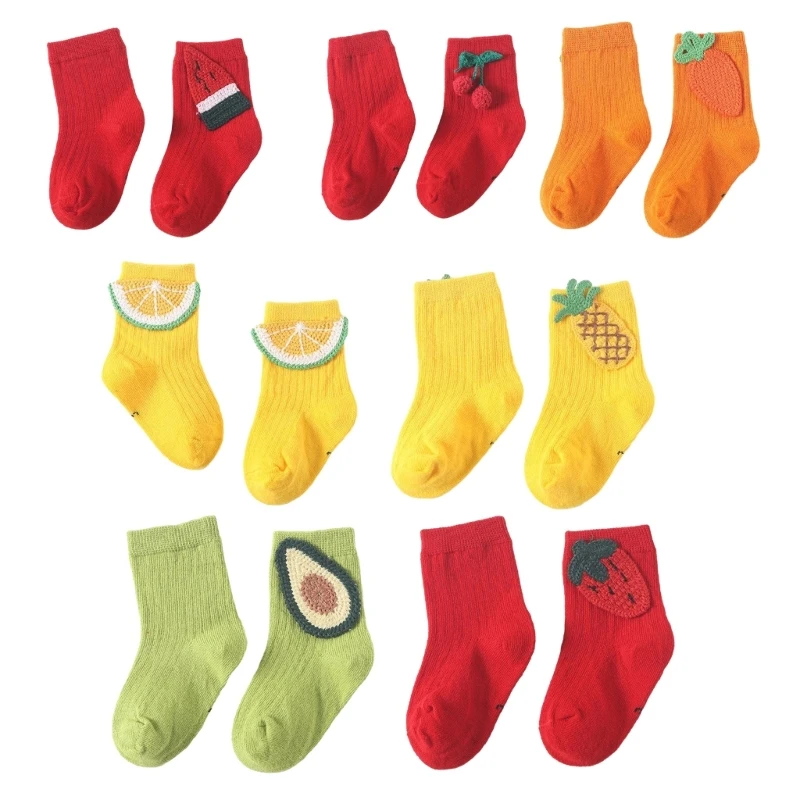 

F62D Kids Bright Color Ankle Socks Toddler Short Socks Autumn Spring Soft Loose Socks for 0-8Years Baby Accessories