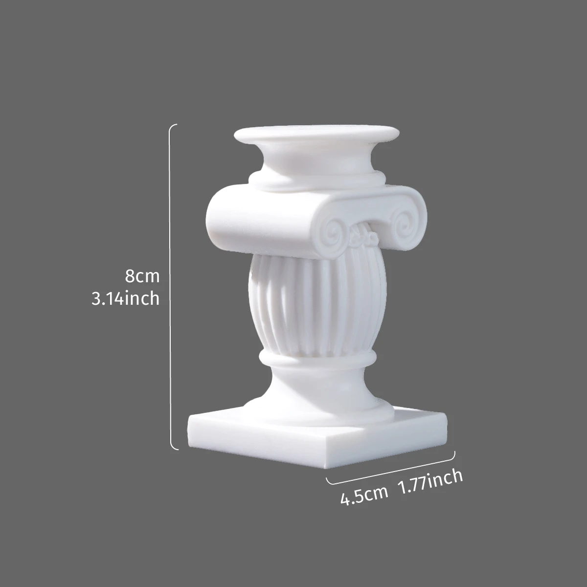 1PC, white drum-shaped Roman column sculpture handicraft, European-style candle decorated base, festival decorative candlestick