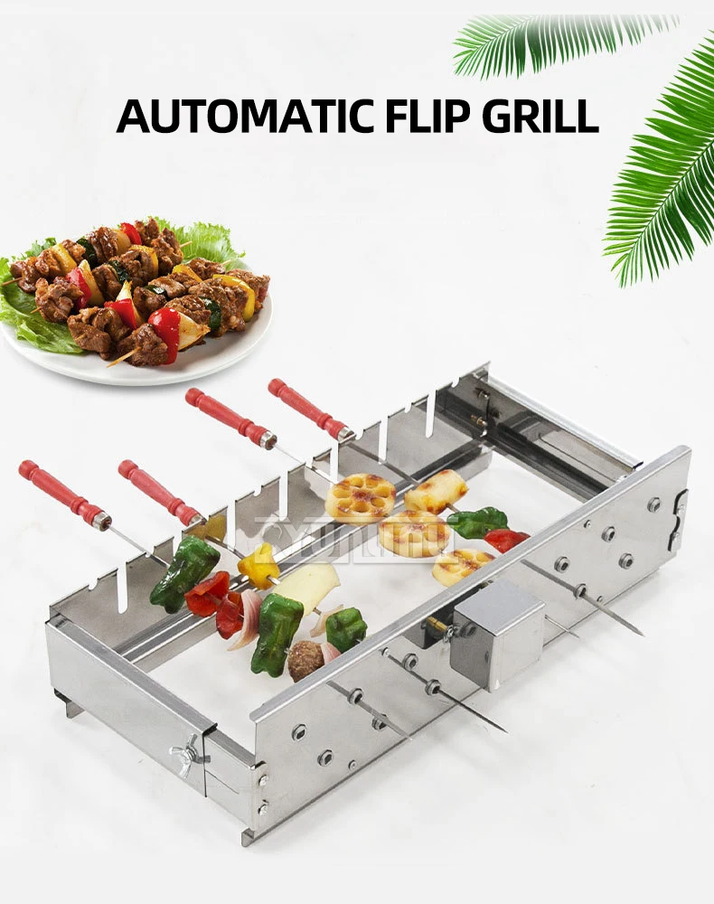 Description Picture 2 of item2025 Version Barbecue Rotate Grill Stainless Steel Automatic Flipping BBQ Machine Churrasqueira Eletrica