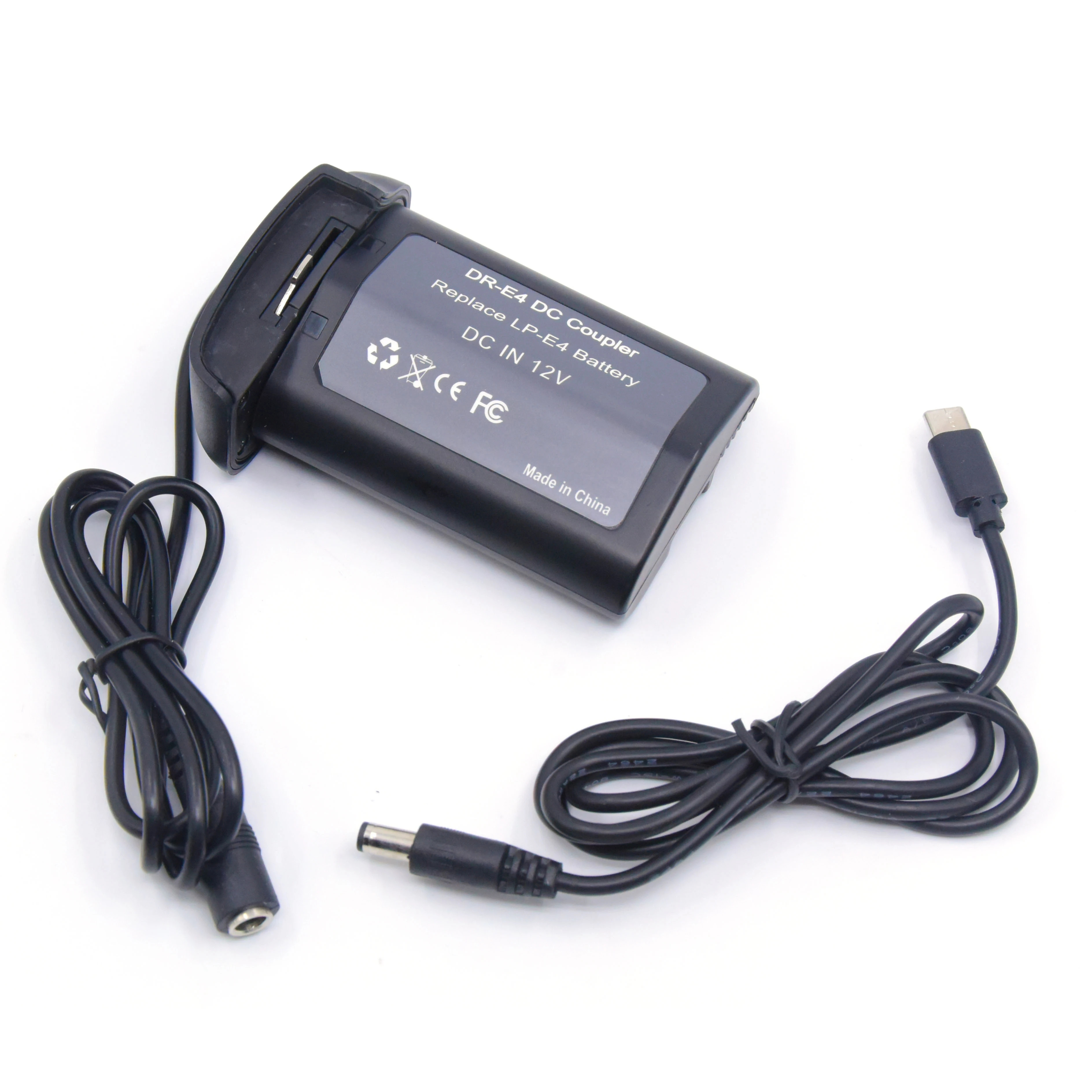 USB Type C PD 12V Power Bank Adapter Cable+LP-E4 E19 Dummy Battery DR-E4 for Canon EOS 1D C 1D X Mark III IV 1Ds Mark III