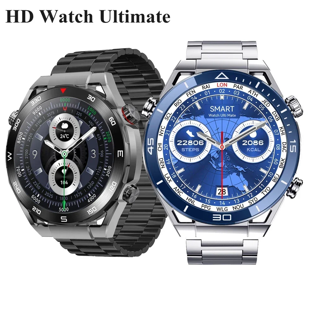 

New Business Smart Watch Men 466*466 HD Screen BT Call Compass NFC Sprots Smartwatch Waterproof Ultimate Watches for Android IOS