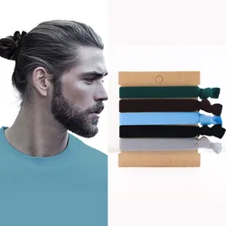 Men's High Elastic Hair Ties - 5 - Piece Set of Stretchy Ponytail Holders for Long, Curly, and Thick Hair (5pcs Color)