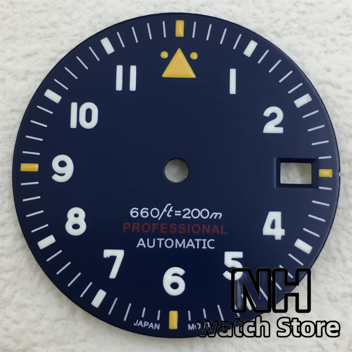 Pilot Watch Dial with Luminous Hands - Black, White, Blue, Green Options, 29mm