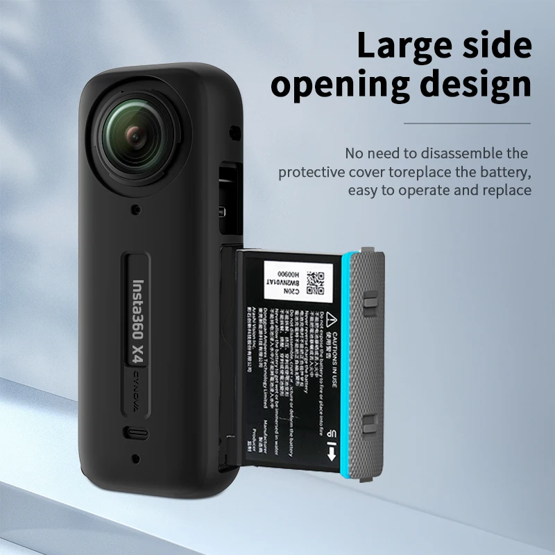 Funda Protectora Para Cámara Insta360 X4 - Kit Con Jaula EVA, Protectores De Lente 9H Y Pantalla - IP54, Negro