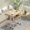 Folding Desk Small Rolling Desk with Storage Shelf,24.8 inch Foldable Computer Desk with Wheels for Small Space,Easy Assembly 2